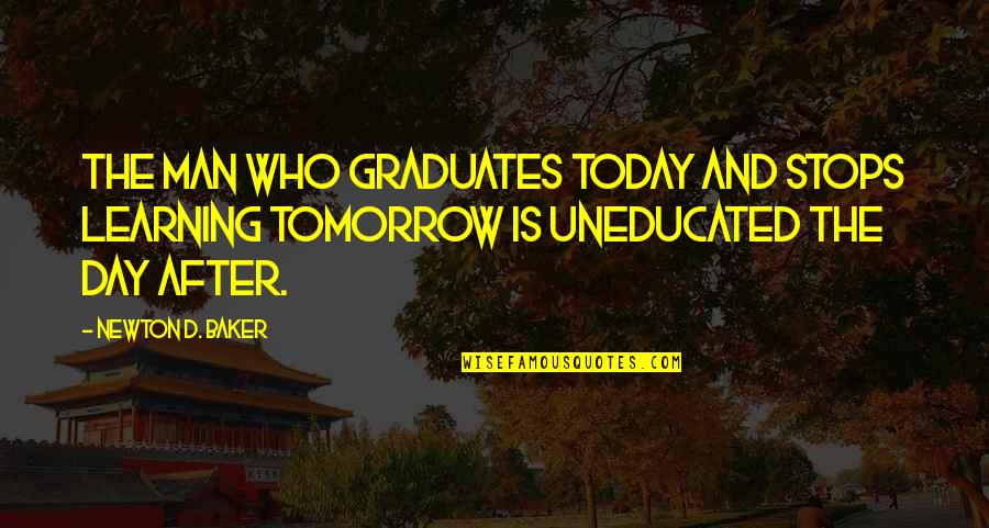 Congratulations On Your Graduation Day Quotes By Newton D. Baker: The man who graduates today and stops learning Congratulations On Your Graduation Day Quotes By Newton D. Baker: The man who graduates today and stops learning