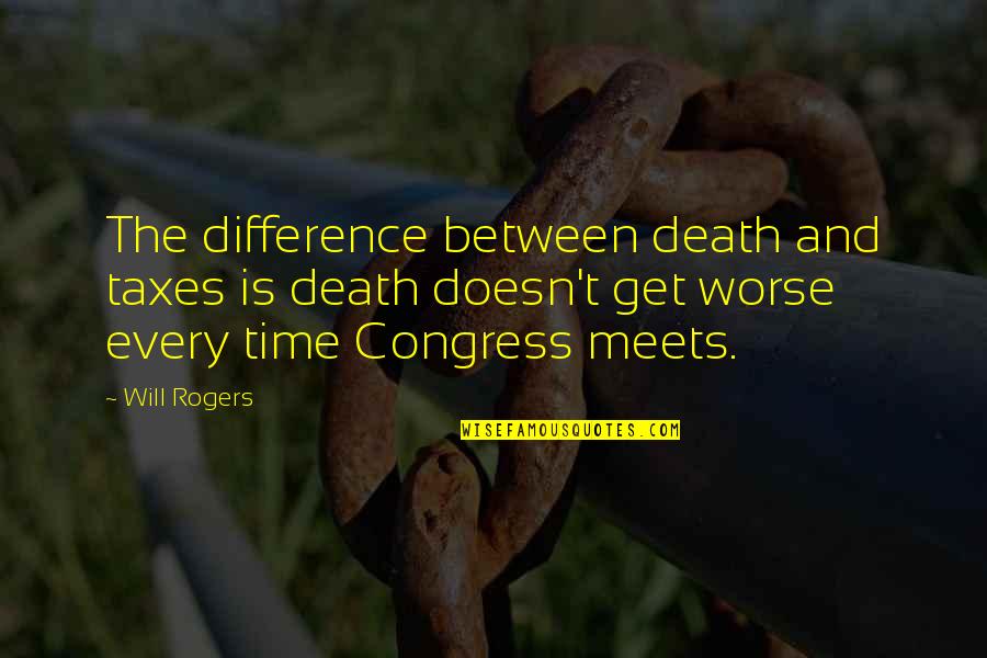 Congress By Will Rogers Quotes By Will Rogers: The difference between death and taxes is death