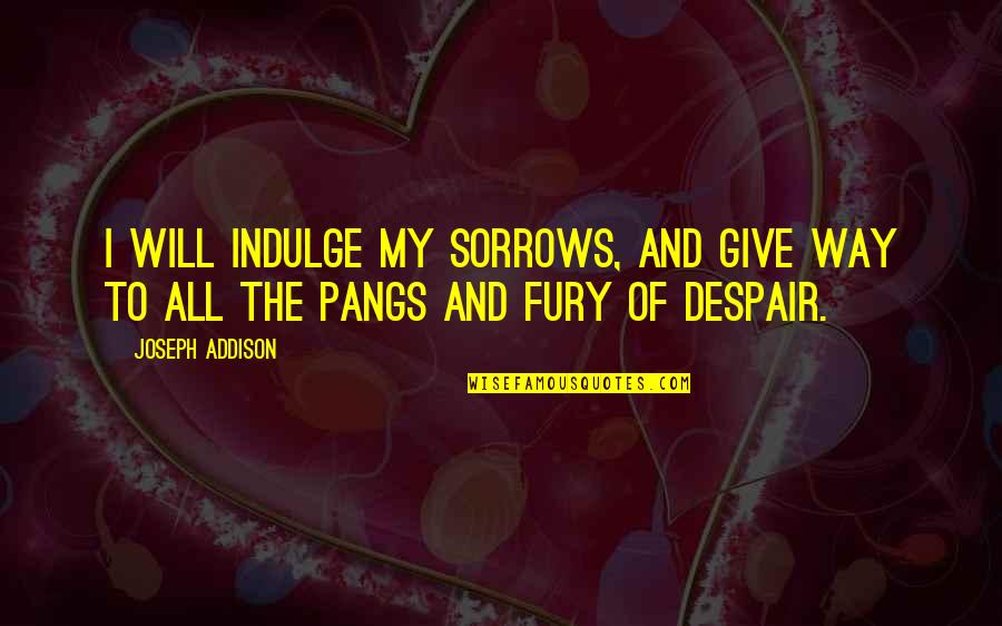 Congstar Kontakt Quotes By Joseph Addison: I will indulge my sorrows, and give way