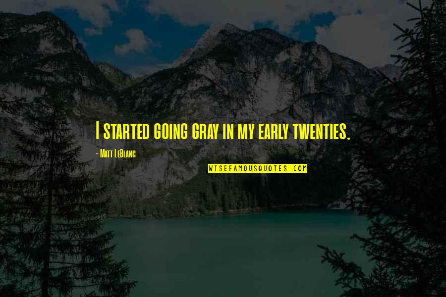 Conical Flask Quotes By Matt LeBlanc: I started going gray in my early twenties.