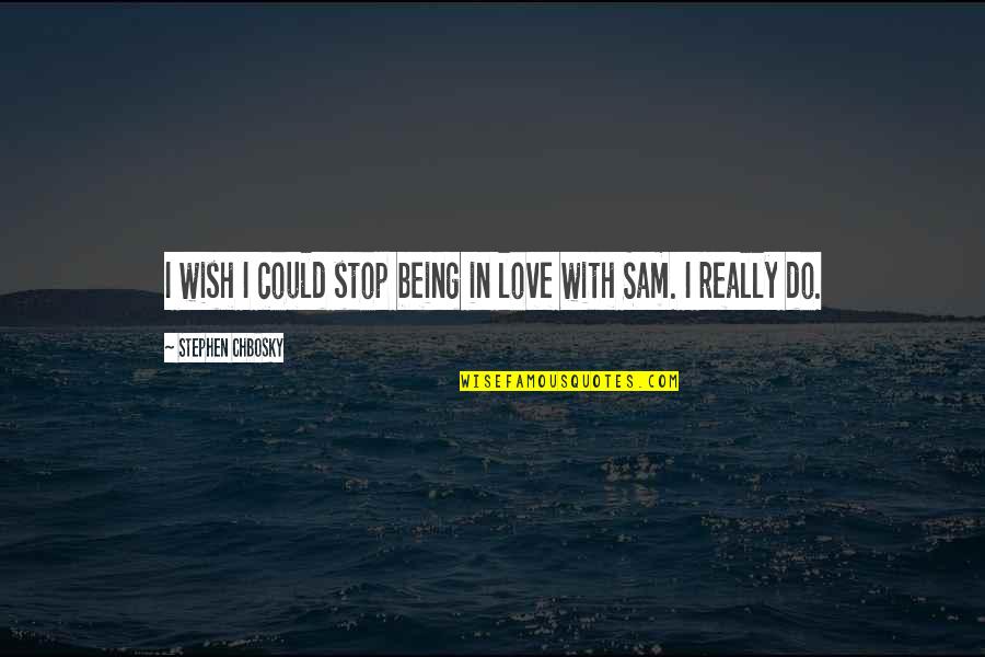 Coniex Quotes By Stephen Chbosky: I wish I could stop being in love Coniex Quotes By Stephen Chbosky: I wish I could stop being in love