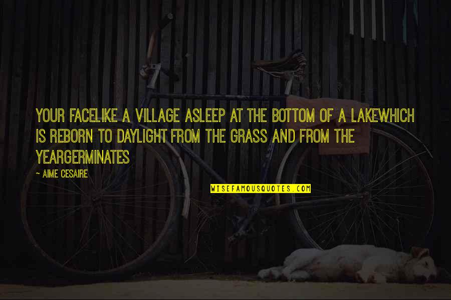 Conjugate Ser Quotes By Aime Cesaire: Your facelike a village asleep at the bottom Conjugate Ser Quotes By Aime Cesaire: Your facelike a village asleep at the bottom