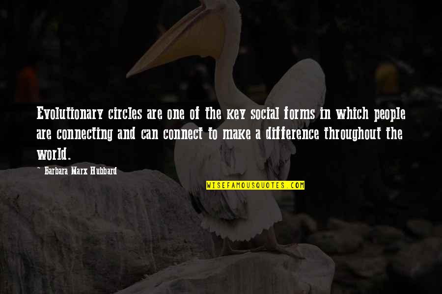 Connect Quotes By Barbara Marx Hubbard: Evolutionary circles are one of the key social