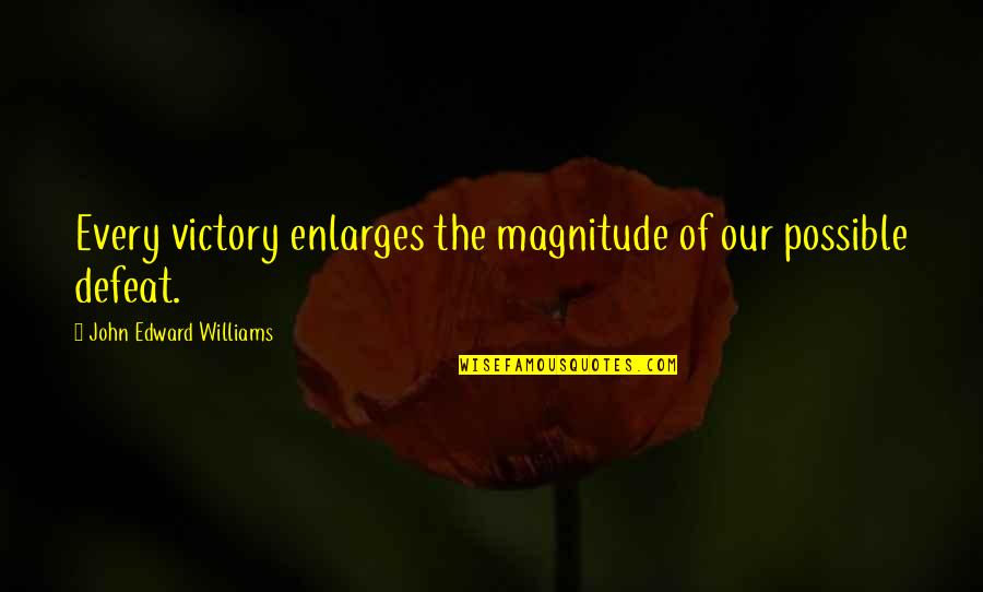 Connected Kim Karr Quotes By John Edward Williams: Every victory enlarges the magnitude of our possible