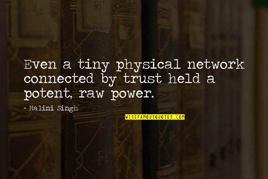 Connected Quotes By Nalini Singh: Even a tiny physical network connected by trust