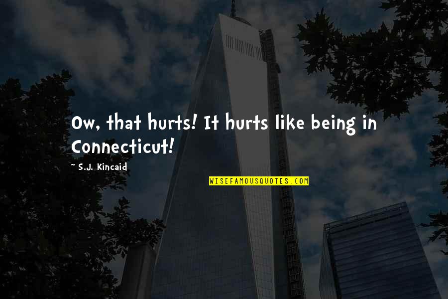 Connecticut Quotes By S.J. Kincaid: Ow, that hurts! It hurts like being in