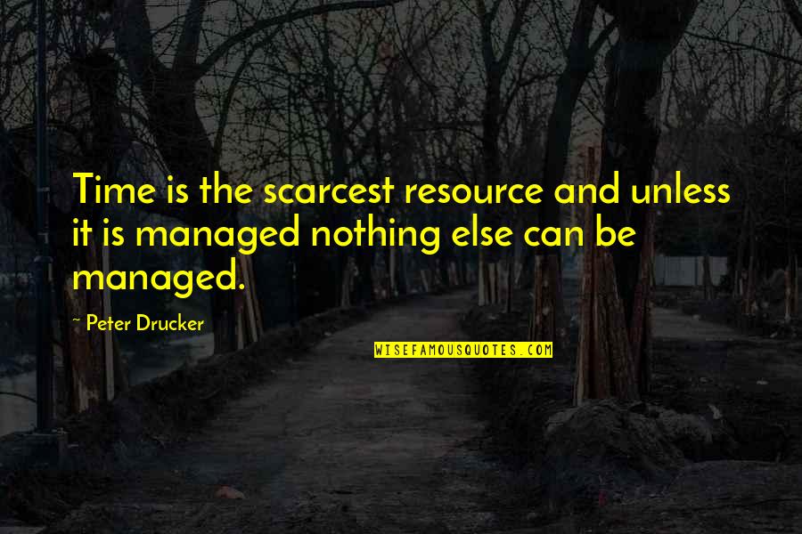 Connecting Business Quotes By Peter Drucker: Time is the scarcest resource and unless it