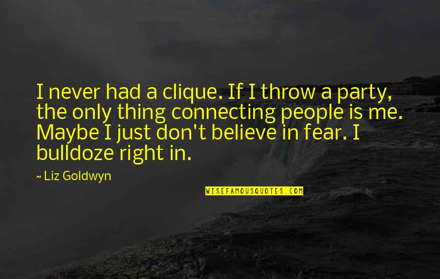 Connecting To People Quotes By Liz Goldwyn: I never had a clique. If I throw Connecting To People Quotes By Liz Goldwyn: I never had a clique. If I throw