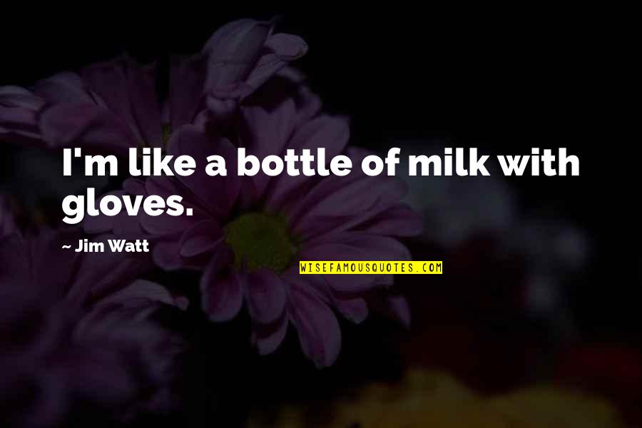 Connection Of Souls Quotes By Jim Watt: I'm like a bottle of milk with gloves.