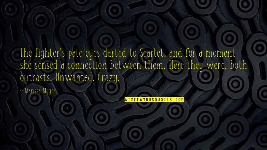 Connection Quotes By Marissa Meyer: The fighter's pale eyes darted to Scarlet, and