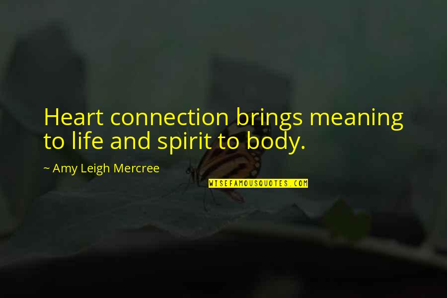 Connection To Each Other Quotes By Amy Leigh Mercree: Heart connection brings meaning to life and spirit