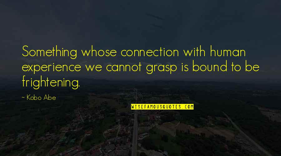 Connection With Nature Quotes By Kobo Abe: Something whose connection with human experience we cannot