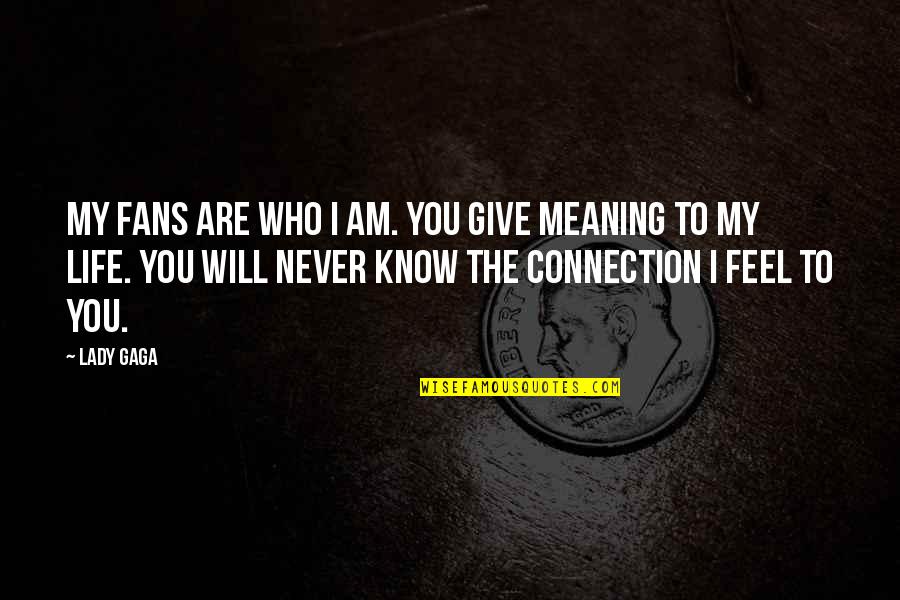Connections In Life Quotes By Lady Gaga: My fans are who I am. You give