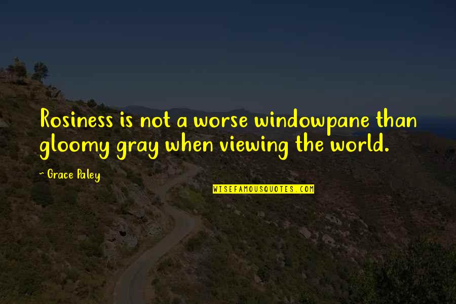 Connote Quotes By Grace Paley: Rosiness is not a worse windowpane than gloomy