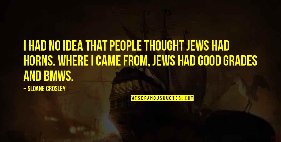 Conocedor De Tecnologia Quotes By Sloane Crosley: I had no idea that people thought Jews