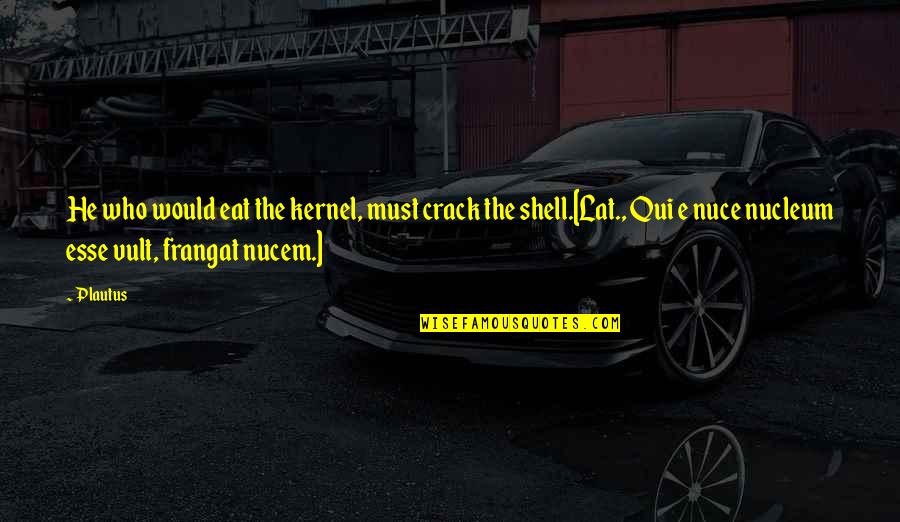 Conocemos Translation Quotes By Plautus: He who would eat the kernel, must crack