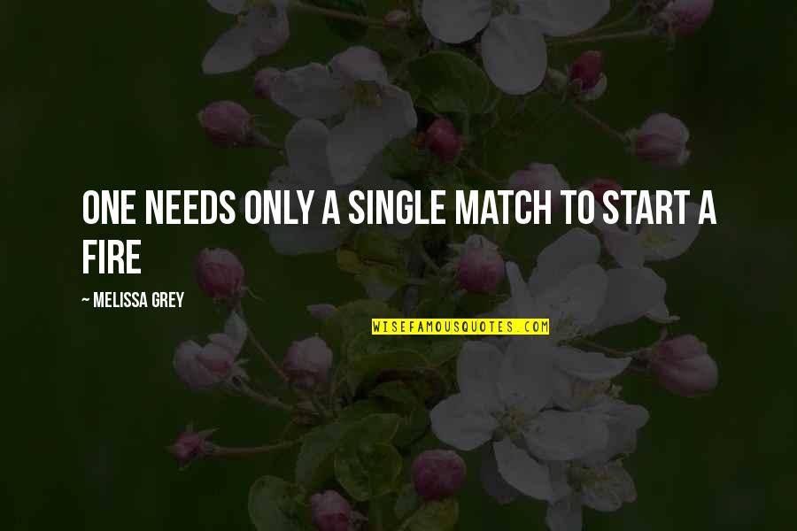 Conphonesion Quotes By Melissa Grey: One needs only a single match to start