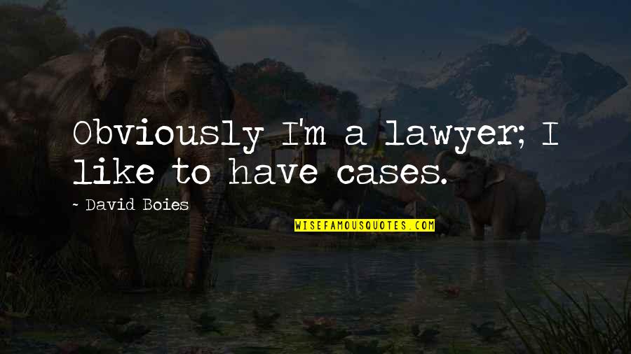 Conquering Love Quotes By David Boies: Obviously I'm a lawyer; I like to have