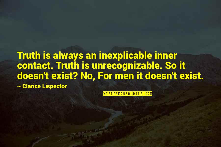Conrad Grayson Quotes By Clarice Lispector: Truth is always an inexplicable inner contact. Truth