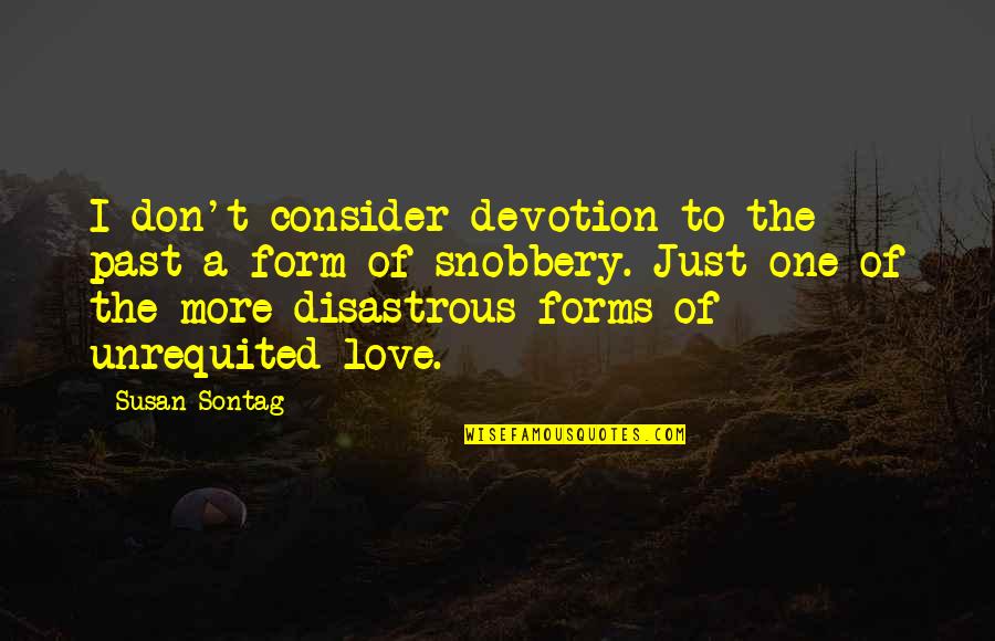 Cons Cration Quotes By Susan Sontag: I don't consider devotion to the past a