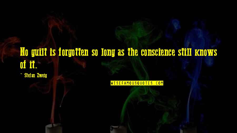 Conscience And Guilt Quotes By Stefan Zweig: No guilt is forgotten so long as the