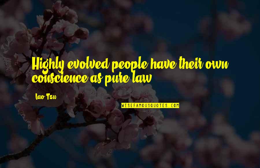Conscience And Law Quotes By Lao-Tzu: Highly evolved people have their own conscience as