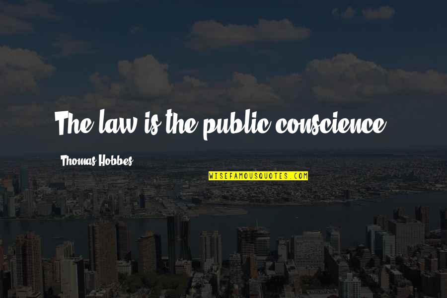 Conscience And Law Quotes By Thomas Hobbes: The law is the public conscience.