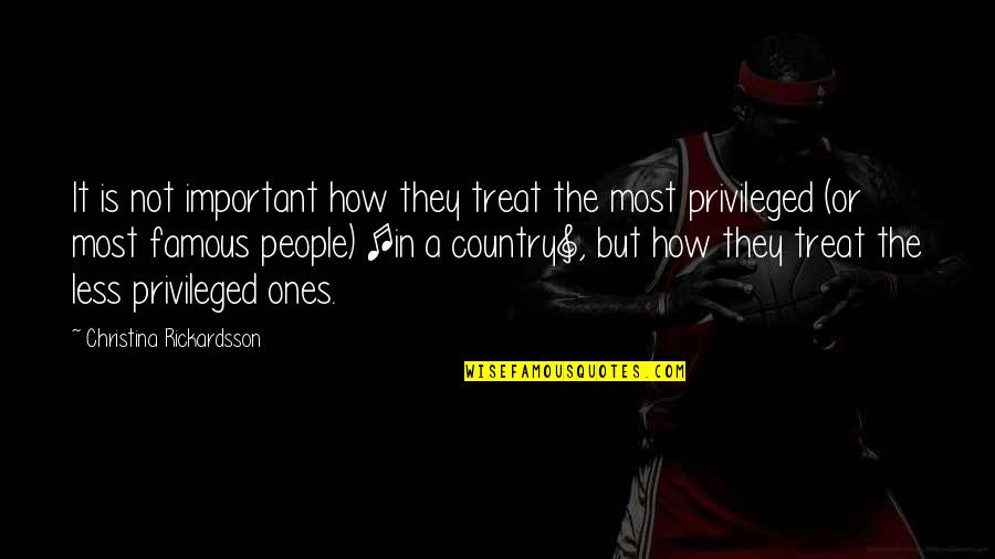 Conscience And Remorse Quotes By Christina Rickardsson: It is not important how they treat the