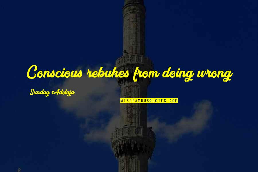 Conscious And Conscience Quotes By Sunday Adelaja: Conscious rebukes from doing wrong Conscious And Conscience Quotes By Sunday Adelaja: Conscious rebukes from doing wrong