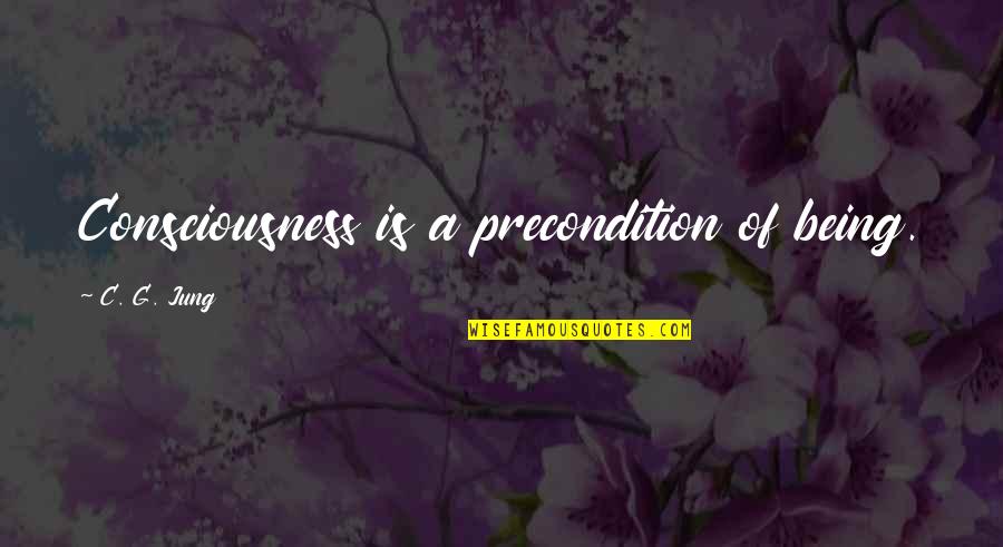 Consciousness Jung Quotes By C. G. Jung: Consciousness is a precondition of being. Consciousness Jung Quotes By C. G. Jung: Consciousness is a precondition of being.