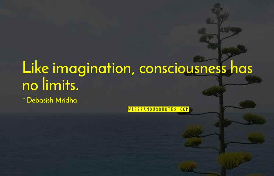 Consciousness Philosophy Quotes By Debasish Mridha: Like imagination, consciousness has no limits. Consciousness Philosophy Quotes By Debasish Mridha: Like imagination, consciousness has no limits.
