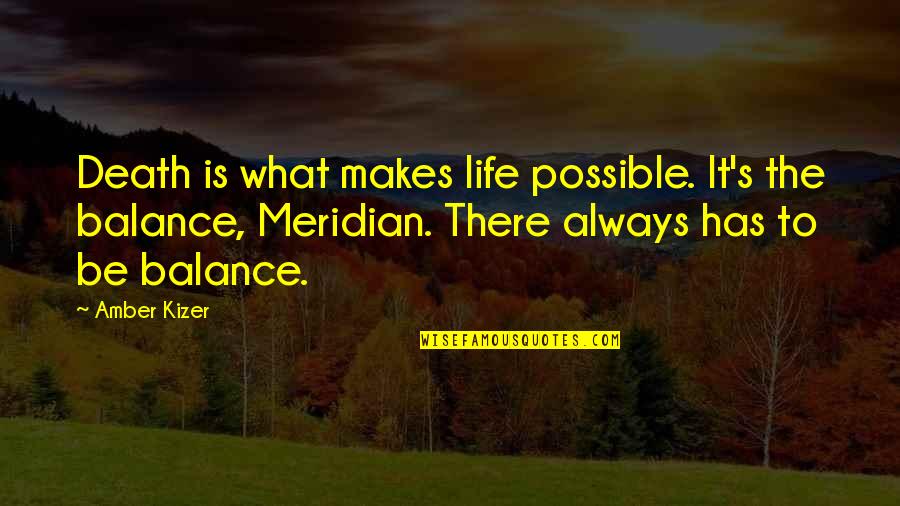 Conscioussness Quotes By Amber Kizer: Death is what makes life possible. It's the