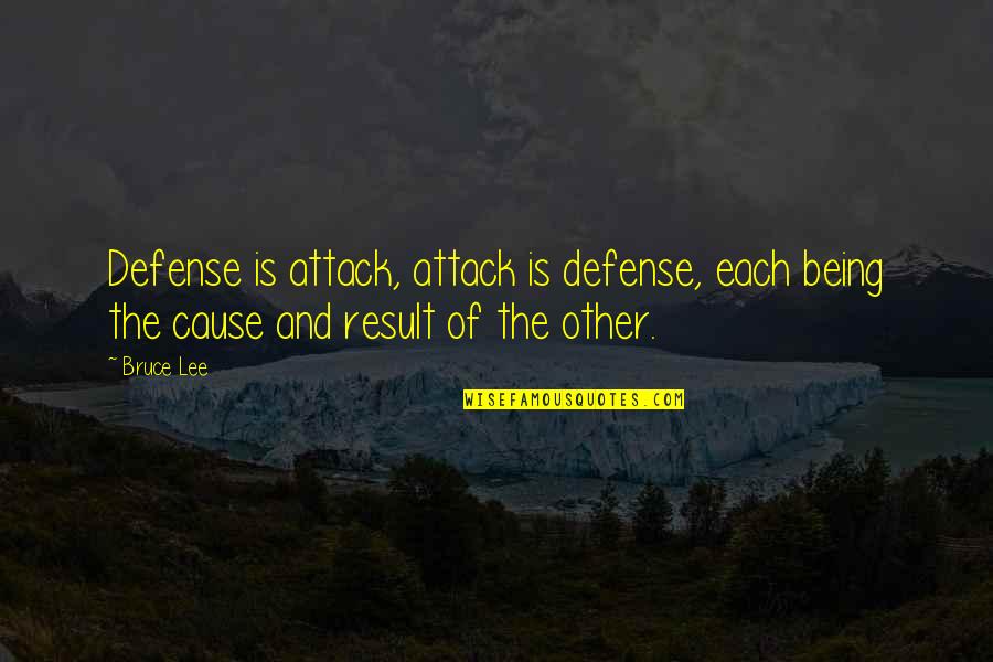 Consecrates Crossword Quotes By Bruce Lee: Defense is attack, attack is defense, each being
