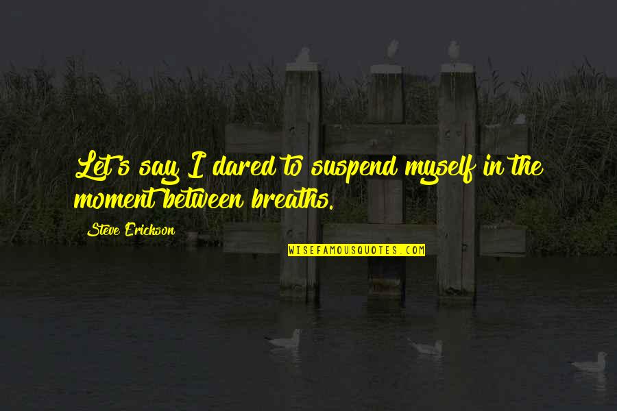 Consejo Superior Quotes By Steve Erickson: Let's say I dared to suspend myself in