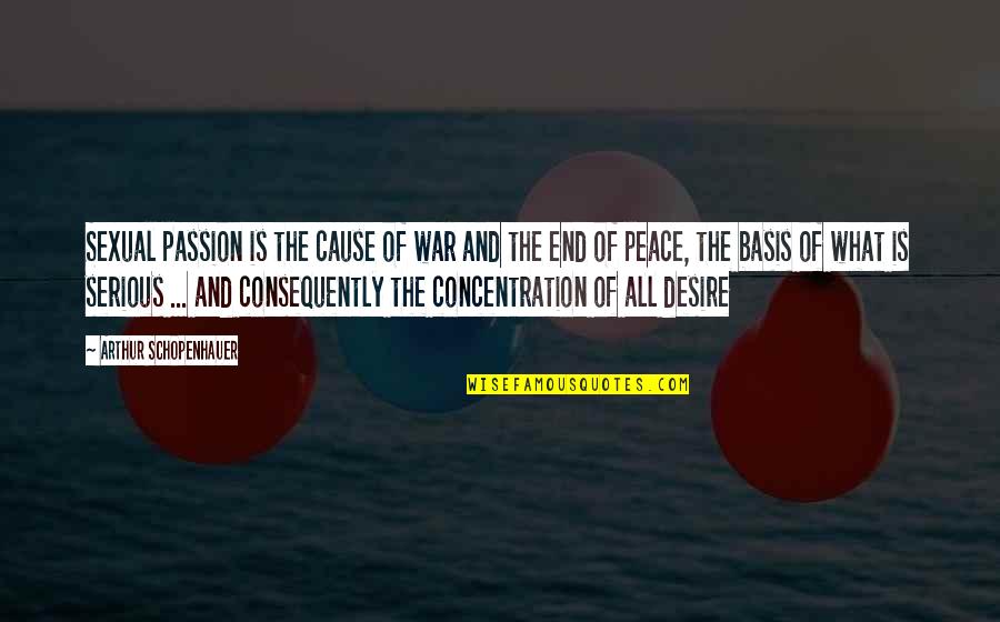 Consequently Quotes By Arthur Schopenhauer: Sexual passion is the cause of war and