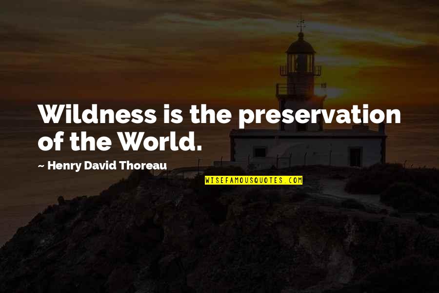 Conservation Of Nature Quotes By Henry David Thoreau: Wildness is the preservation of the World.