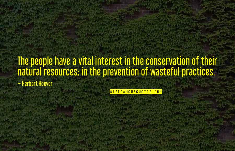 Conservation Quotes By Herbert Hoover: The people have a vital interest in the