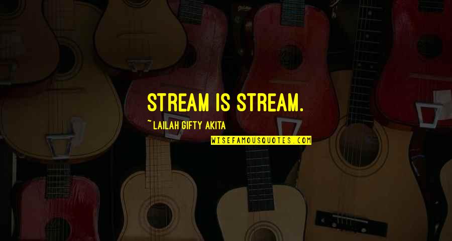 Conservation Quotes By Lailah Gifty Akita: Stream is stream.