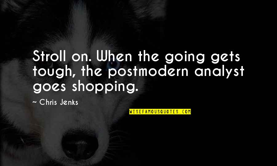 Conservation Sayings Quotes By Chris Jenks: Stroll on. When the going gets tough, the