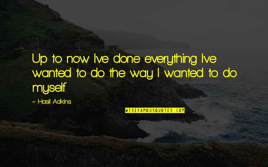 Conservative Affirmative Action Quotes By Hasil Adkins: Up to now I've done everything I've wanted