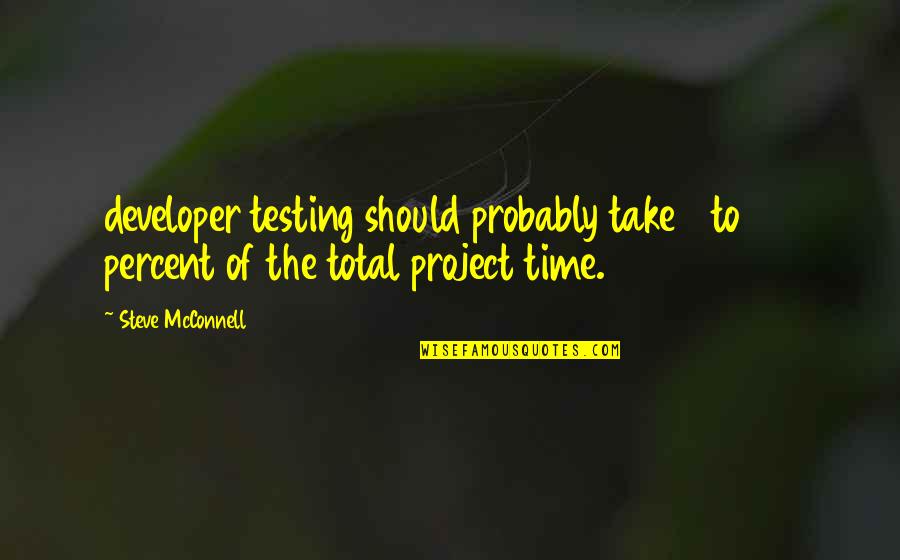 Conservative Stupid Quotes By Steve McConnell: developer testing should probably take 8 to 25