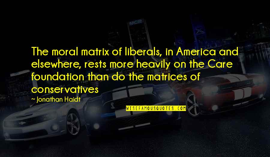 Conservatives And Liberals Quotes By Jonathan Haidt: The moral matrix of liberals, in America and