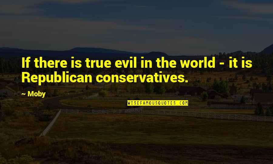 Conservatives Quotes By Moby: If there is true evil in the world
