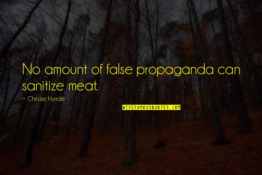 Conserving Soil Quotes By Chrissie Hynde: No amount of false propaganda can sanitize meat.