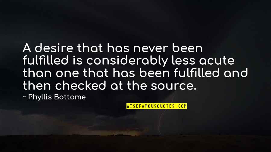 Considerably Quotes By Phyllis Bottome: A desire that has never been fulfilled is