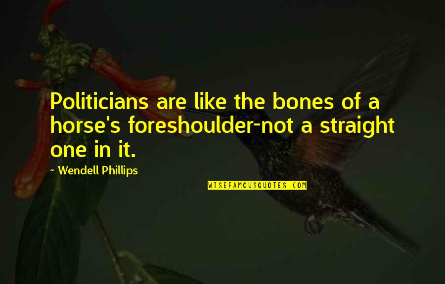 Consigned Goods Quotes By Wendell Phillips: Politicians are like the bones of a horse's