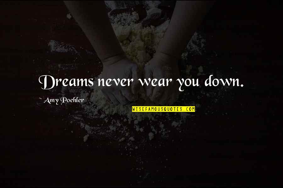 Consintieras Quotes By Amy Poehler: Dreams never wear you down. Consintieras Quotes By Amy Poehler: Dreams never wear you down.