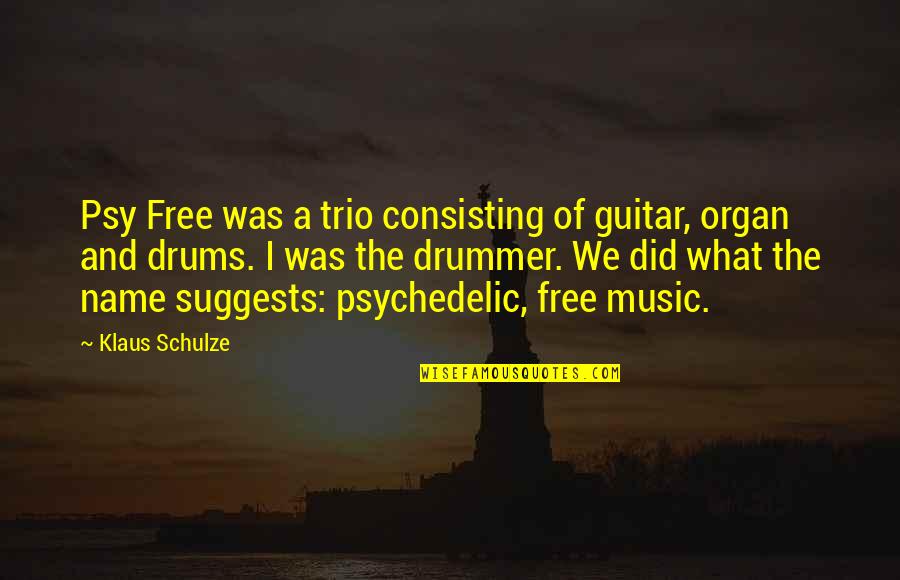 Consisting Quotes By Klaus Schulze: Psy Free was a trio consisting of guitar,