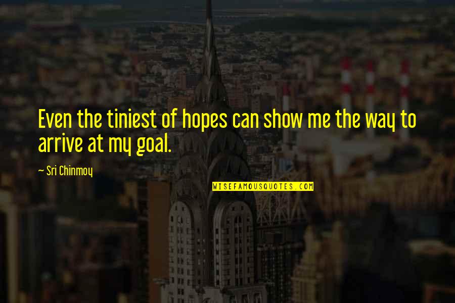 Consititutien Quotes By Sri Chinmoy: Even the tiniest of hopes can show me