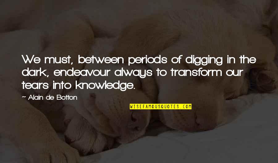 Consolations Of Philosophy Quotes By Alain De Botton: We must, between periods of digging in the